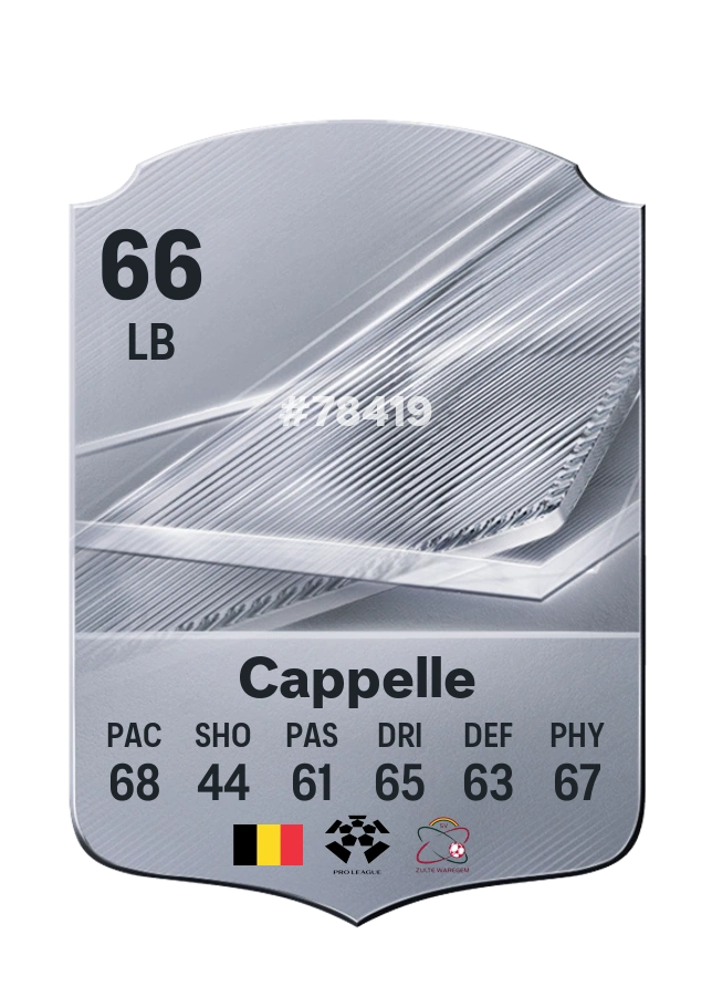 Yannick Cappelle, Common card, rated 66