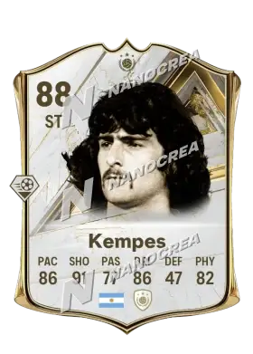 Mario Kempes, Base Icon card, rated 88