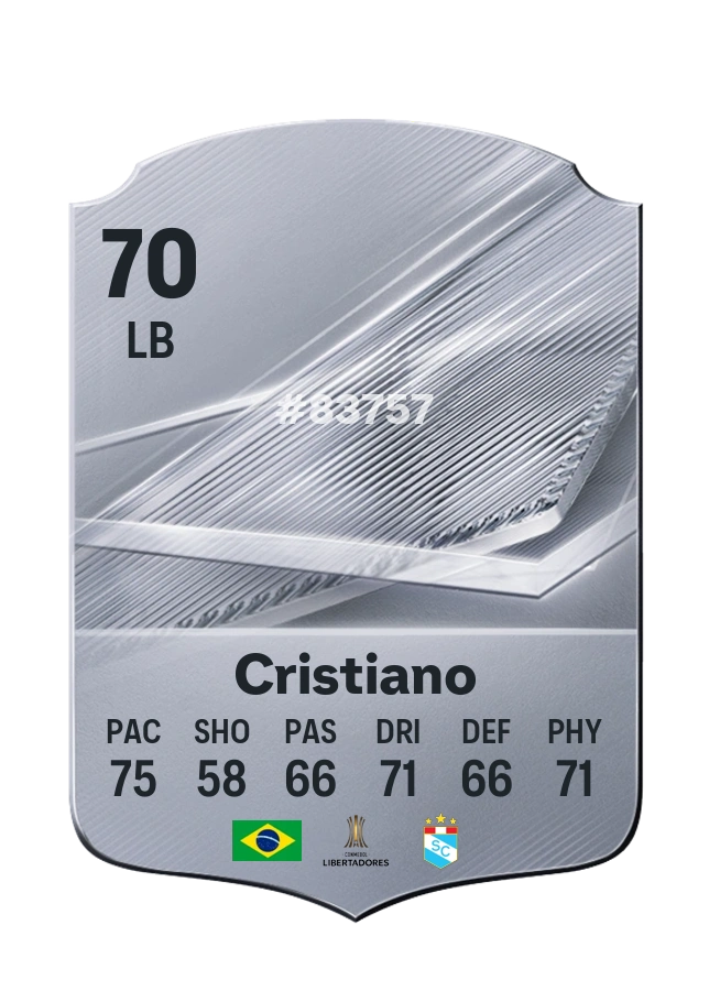 Cristiano, Common card, rated 70