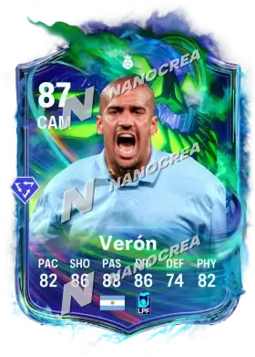 Ultimate Scream Hero-Karte von Juan Sebastián Verón, Wertung 87