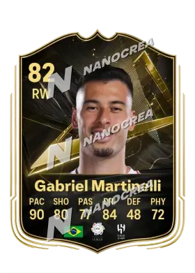 Gabriel Martinelli, Team of the Week card, rated 82