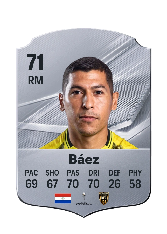 Wilfrido Báez, Common card, rated 71