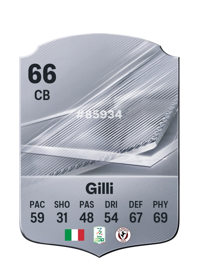 Matteo Gilli, Common card, rated 66