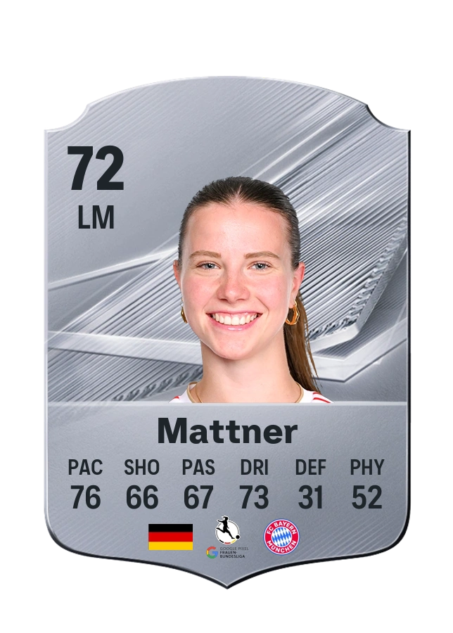 Sarah Mattner, Common card, rated 72