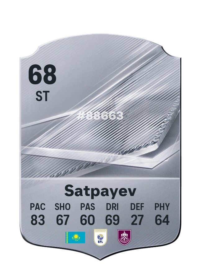 Dastan Satpayev, Common card, rated 68