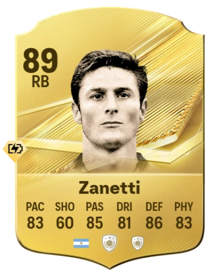 Card Javier Zanetti 89, official EA preview