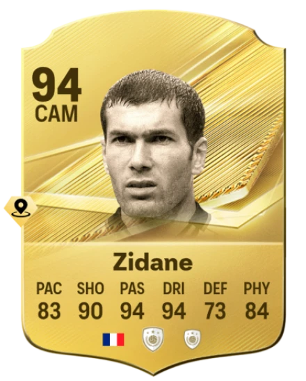 Card Zinedine Zidane 94, official EA preview