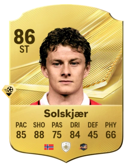 Card Ole Gunnar Solskjær 86, official EA preview