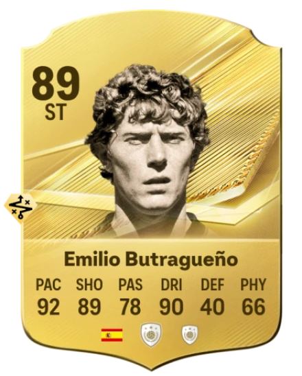 Card Emilio Butragueño 89, official EA preview