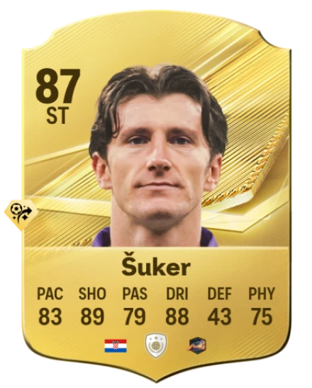 Card Davor Šuker 87, official EA preview