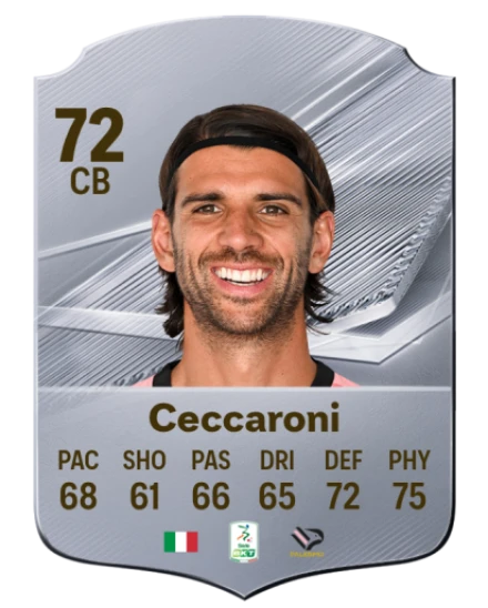 Card Pietro Ceccaroni 72, official EA preview
