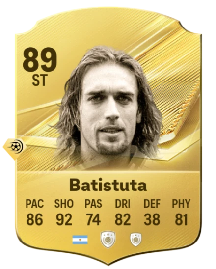 Card Gabriel Batistuta 89, official EA preview