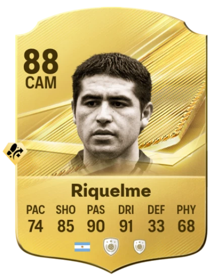 Card Juan Román Riquelme 88, official EA preview