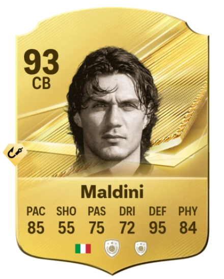 Card Paolo Maldini 93, official EA preview