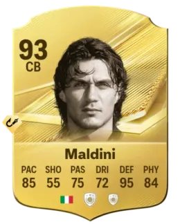 Card Paolo Maldini 93, official EA preview