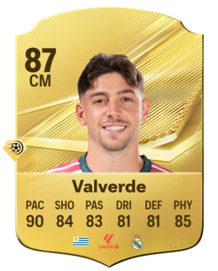 Card Federico Valverde 87, official EA preview
