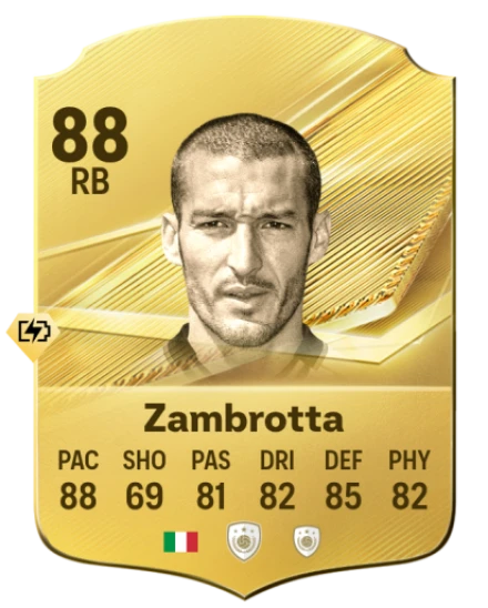 Card Gianluca Zambrotta 88, official EA preview