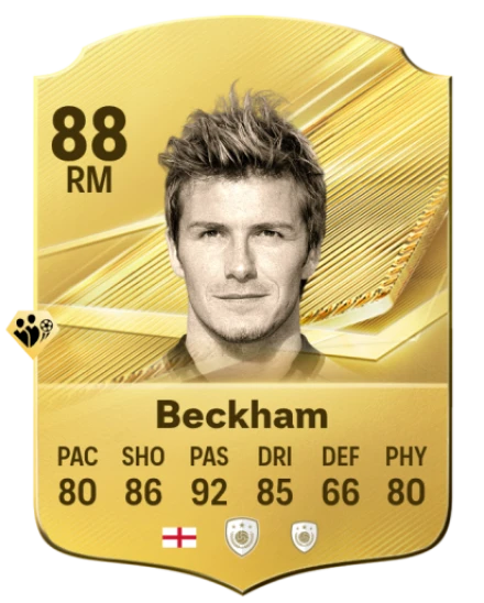 Card David Beckham 88, official EA preview