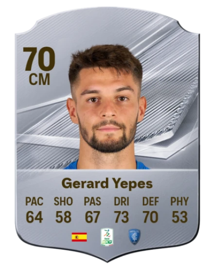 Card Gerard Yepes 70, official EA preview