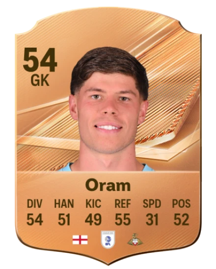 Card Jake Oram 54, official EA preview