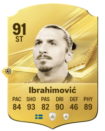 Card Zlatan Ibrahimović 91, official EA preview