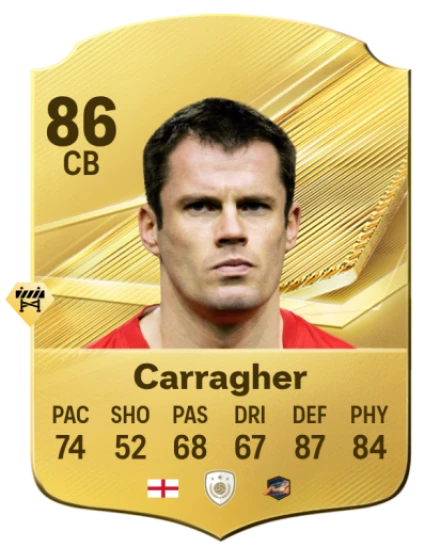 Card Jamie Carragher 86, official EA preview