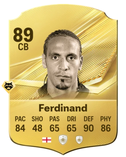 Card Rio Ferdinand 89, official EA preview