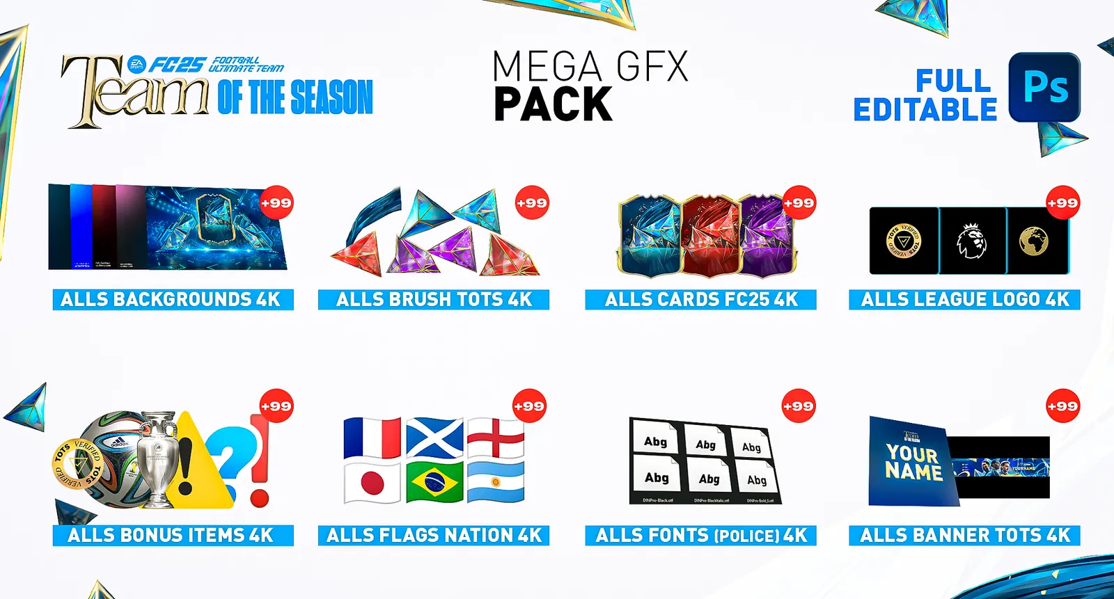 🎮 Das komplette FIFA 25 GFX-Paket für TOTS-Creator (über 7000 Assets)