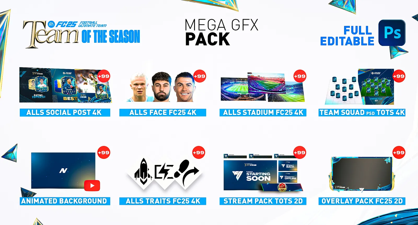 🎮 Das komplette FIFA 25 GFX-Paket für TOTS-Creator (über 7000 Assets)