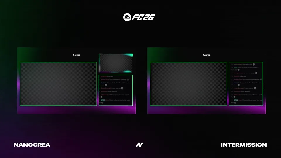 FC26 Stream Pack Premium - Animated overlays, alerts, transitions & scoreboard for FIFA 26 streaming on Twitch, YouTube & Kick