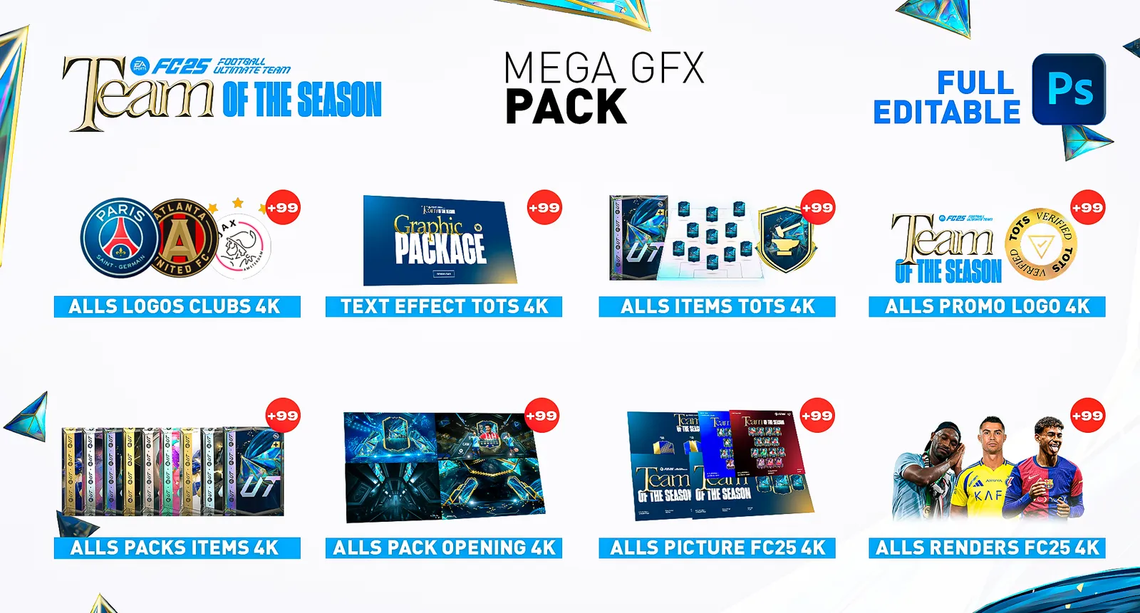 🎮 Das komplette FIFA 25 GFX-Paket für TOTS-Creator (über 7000 Assets)